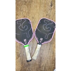 Bread & Butter Filth Pickleball Paddle Set 16mm Carbon Fiber Pink USA Approved